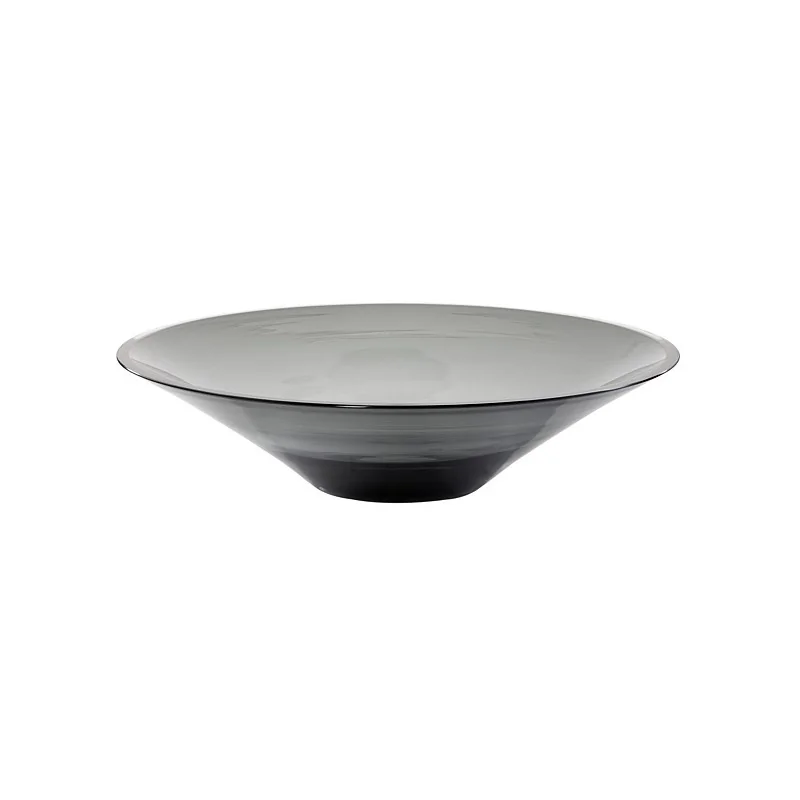 Elegant Bowl - Grey Glass - Diam. 40 cm - Ht 10 cm - Capacity 4.5 Liters
