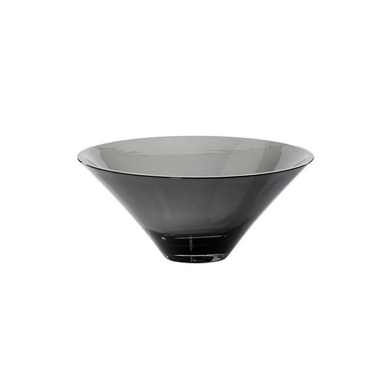 Elegant Bowl - Grey Glass - Diam. 30 cm - Ht 13 cm - Capacity 3.25 Liters