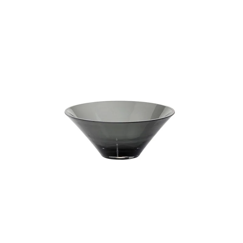 Elegant Bowl - Grey Glass - Diam. 23 cm - Ht 9.5 cm - Capacity 1.5L