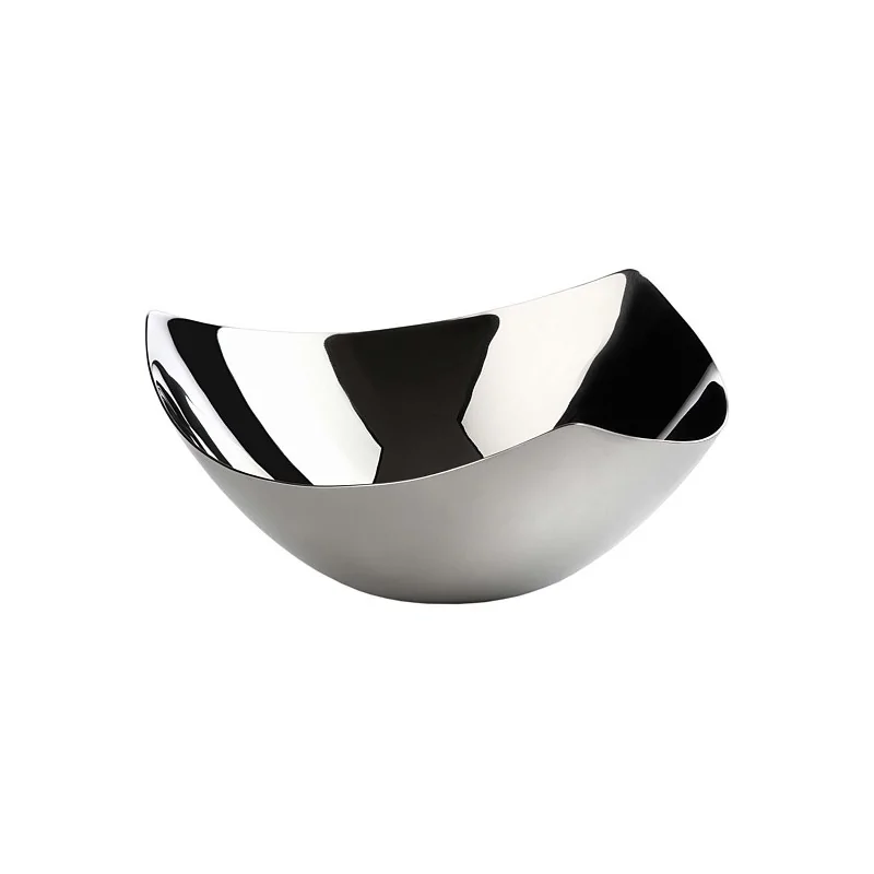 Elegant Triangular Bowl - 18/10 Stainless Steel - Mirror Polished. Diam. 30 cm - Ht 12 cm - Capacity 3.0L