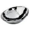 Elegant Diagonal Bowl - 18/10 Stainless Steel - Hammered Finish - Diam. 38 cm - Ht 7.15 cm