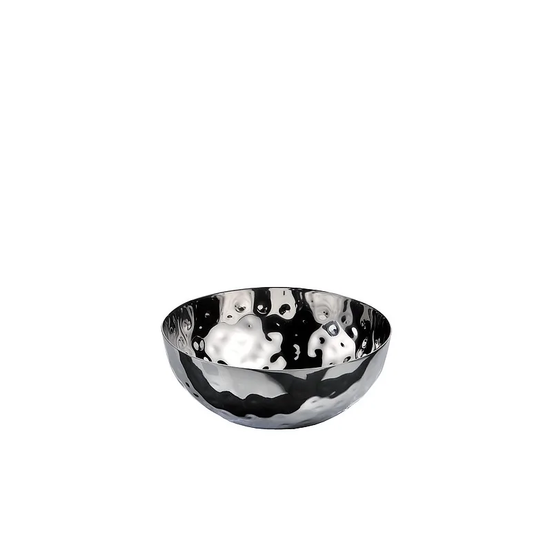 Elegant Bowl - 18/10 Stainless Steel - Hammered Finish - Diam. 17 cm - Ht 6.5 cm - Capacity 1.1L