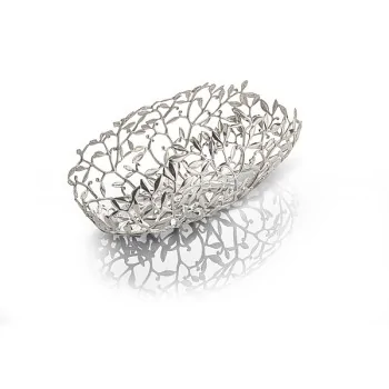 Elegant Pewter Alloy Bowl/Basket - Rectangular Design - 32 cm x 13 cm H13 cm