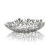 Elegant Pewter Alloy Reef Bowl/Basket - Diam. 22 cm - Ht 5 cm
