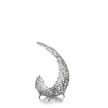 Elegant Bowl/Basket Reef - Pewter Alloy - 37 x 18.5 x 52 cm