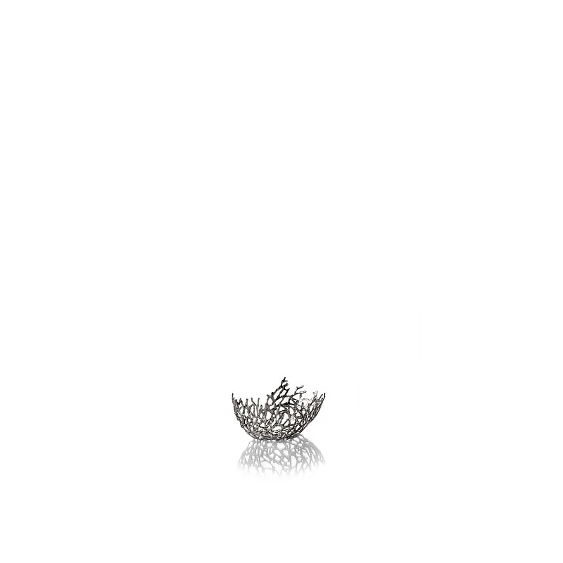 Elegant Bowl/Basket Reef Oval - Pewter Alloy - 20 x 10 cm H12 cm