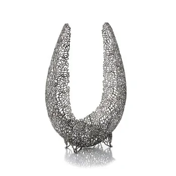 Elegant Reef High Bowl/Basket - Pewter Alloy - 54 x 18 cm H66 cm