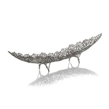 Elegant Pewter Alloy Reef Bowl/Basket - 75 cm x 10 cm H14 cm