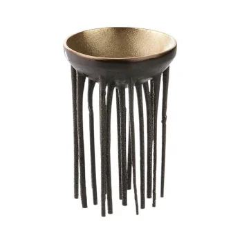 Elegant Brass Bowl Display - Golden - Black Finish - Diam. 7.5 cm - Ht 11 cm