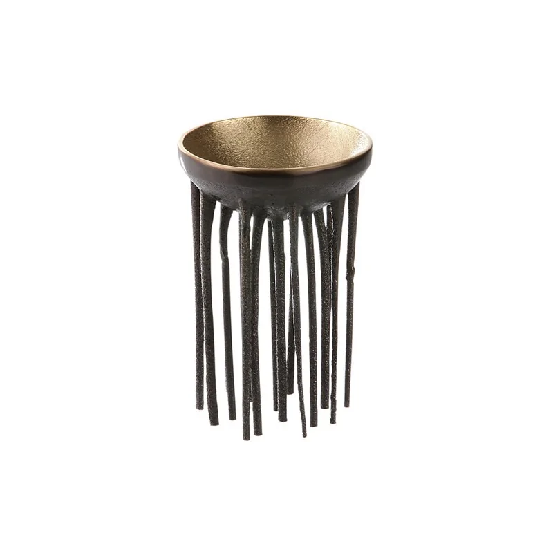 Elegant Brass Bowl Display - Golden - Black Finish - Diam. 7.5 cm - Ht 11 cm