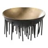 Elegant Brass Bowl Display - Golden - Black Finish - Diam. 18 cm - Ht 9.5 cm