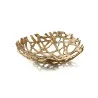 Elegant Brass Bowl Roots - Golden-Toned - Diam. 38 cm x Ht 8 cm