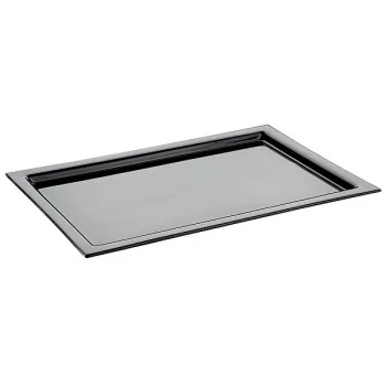 Elegant Deep Black Glass Tray - 50 x 34 cm