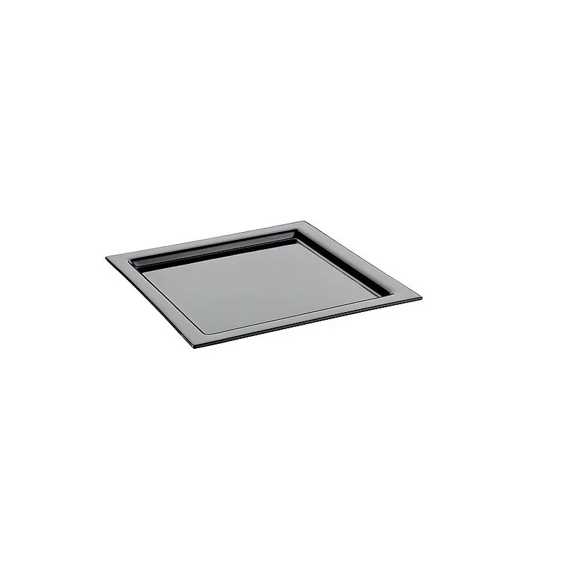Elegant Deep Black Glass Tray - 34 x 34 cm
