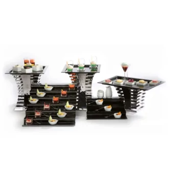 Elegant Deep Black Glass Tray - 34 x 34 cm