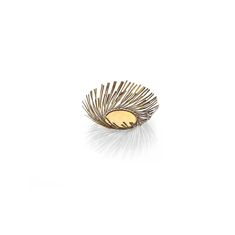 Elegant Brass Bowl/Basket - Golden/Antique Finish - Diam. 30 cm Ht 10 cm