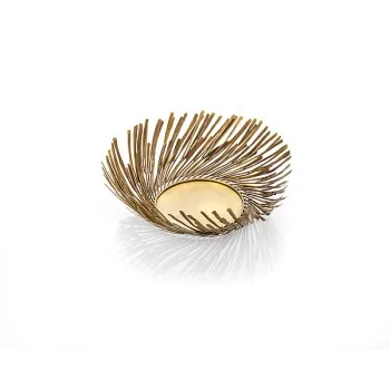 Elegant Brass Bowl/Basket - Golden/Antique Finish - Diam. 36 cm Ht 11 cm