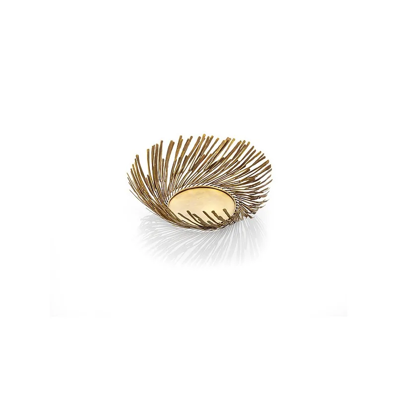 Elegant Brass Bowl/Basket - Golden/Antique Finish - Diam. 36 cm Ht 11 cm