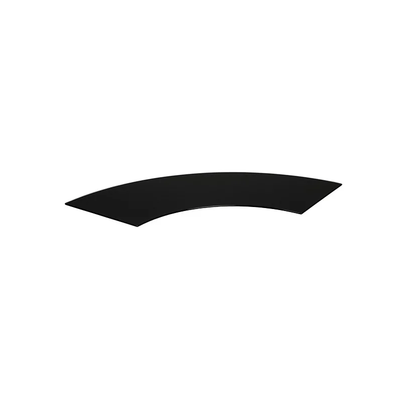 Elegant Tempered Glass Buffet Platter - 90° Curve - Black - 65 x 28 cm - Set of 2