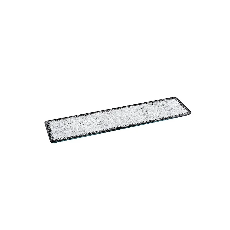 Elegant Ombra Buffet Platter - Glass - Clear - Black Decor - 80 x 21 x 0.6 cm