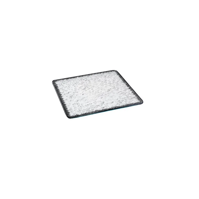 Elegant Ombra Buffet Platter - Glass - Clear - Black Decor - 50x50x0.6 cm