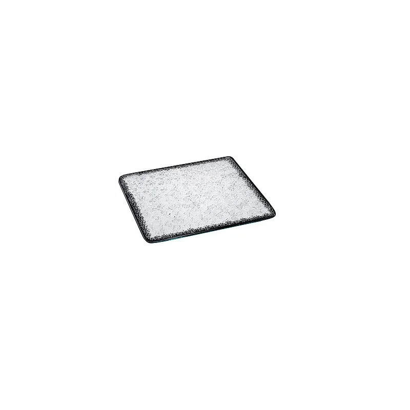 Elegant Ombra Buffet Platter - Glass - Clear - Black Decor - 42x42x0.6 cm