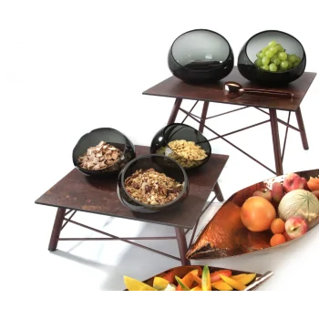 Elegant Buffet Platter Industry 2.0 - Laminated Plastic - Rusted Aesthetic - 95.4 x 39 x 0.8 cm