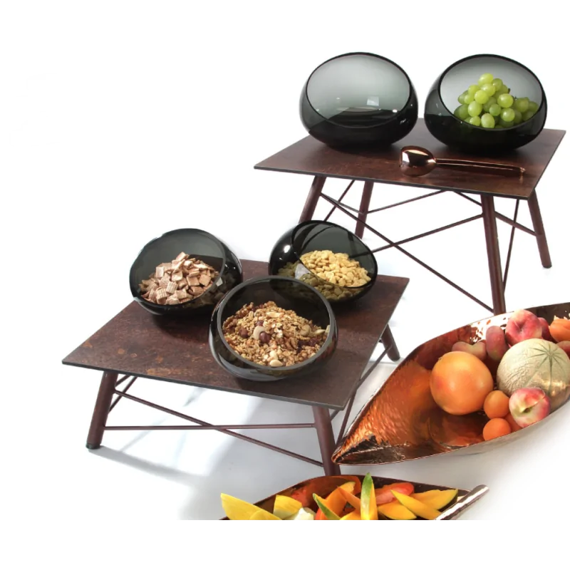 Elegant Buffet Platter Industry 2.0 - Laminated Plastic - Rusted Aesthetic - 95.4 x 39 x 0.8 cm