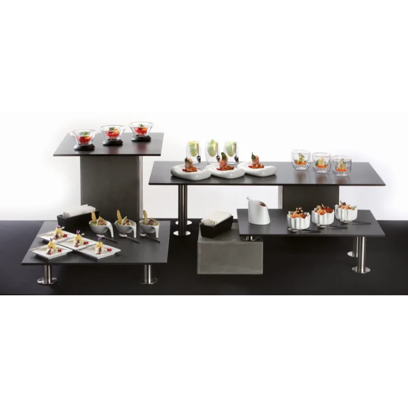Elegant Buffet Platter - Dark Grey Laminated Plastic - 53 x 32.5 x 0.8 cm