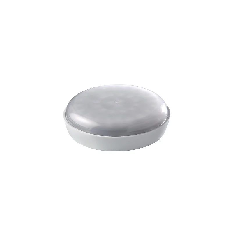 Elegant Rechargeable LED Light - White Plastic - Diam. 9.5 cm - Ht 3.2 cm