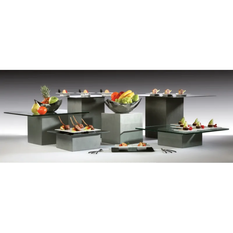 Elegant Buffet display KONKRET! - fibreglass/resin, dark grey - 12x12cm h20cm - 2pcs