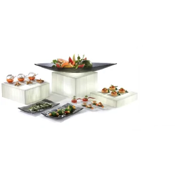 Elegant Resin Buffet Display - Classy - White Translucent - 38 x 38 x 8 cm