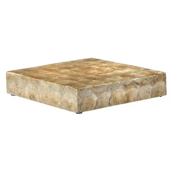 Elegant Luxor Buffet Display - Resin - Shell Imitation - Golden Finish - 38 cm x 38 cm x 8 cm