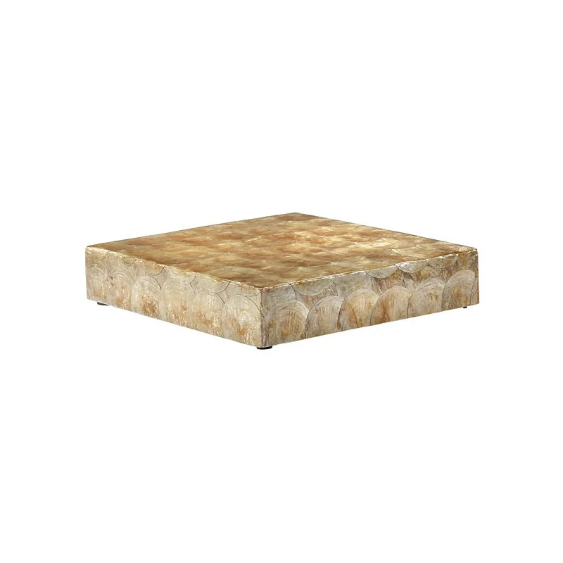 Elegant Luxor Buffet Display - Resin - Shell Imitation - Golden Finish - 38 cm x 38 cm x 8 cm