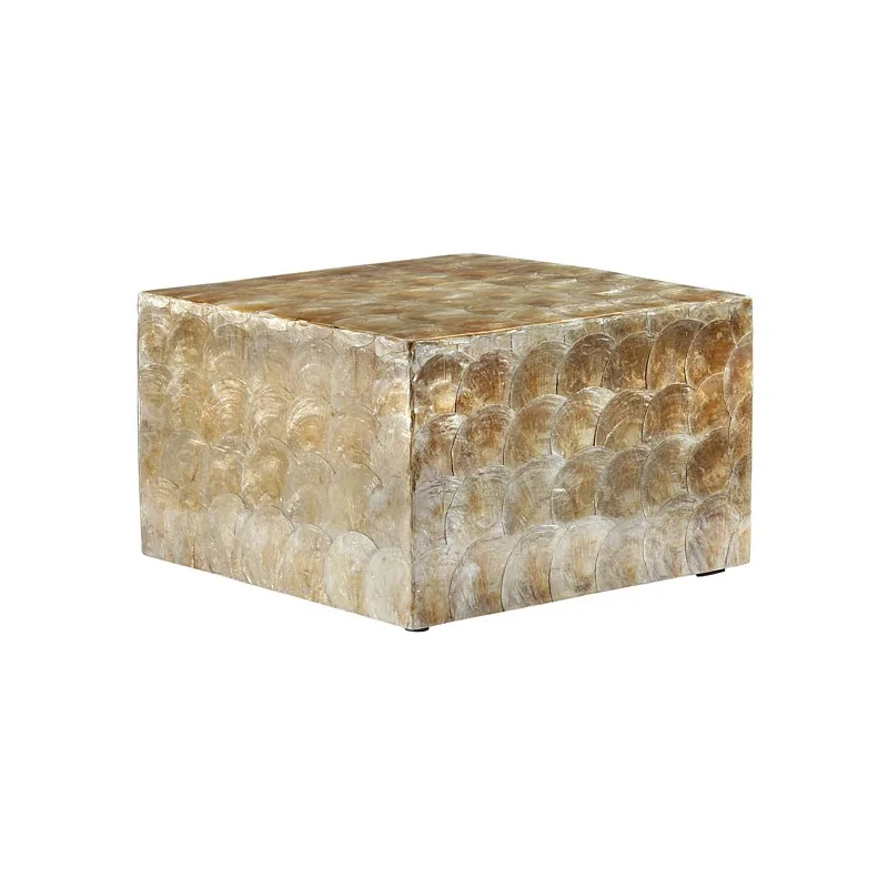 Elegant Luxor Buffet Display - Resin - Shell Imitation - Golden Finish - 38 x 38 x 24 cm