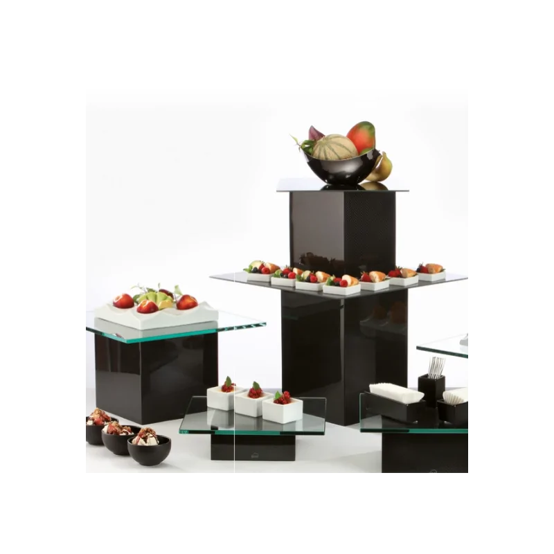 Elegant Buffet Display - V12 - Carbon & Black - 20 x 20 cm Ht 8 cm