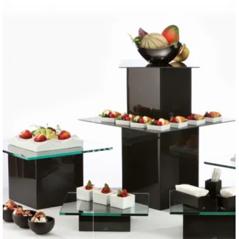 Elegant Buffet Display - V12 Carbon & Black - 20x20 cm H16 cm