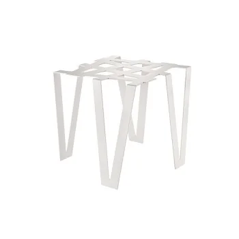 Elegant Galvanized Steel Buffet Display - Matt White - 38 x 38 x 32 cm
