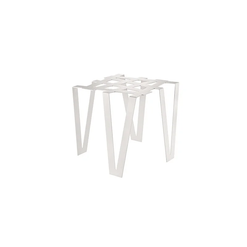 Elegant Galvanized Steel Buffet Display - Matt White - 38 x 38 x 32 cm
