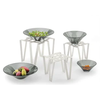 Elegant Galvanised Steel Buffet Display - Matt White Finish - 28.5 x 28.5 x 24 cm