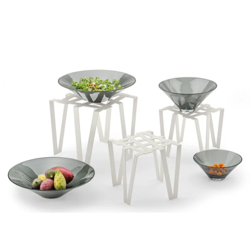 Elegant Galvanised Steel Buffet Display - Matt White Finish - 28.5 x 28.5 x 24 cm