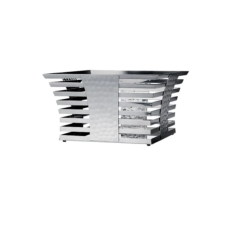 Elegant Skyline Fruit/Bread Basket - 18/10 Stainless Steel - Mirror Polished - 40x40x23.5 cm