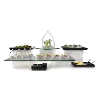 Elegant Textura Buffet Display - Transparent - 30 x 30 x 10.5 cm