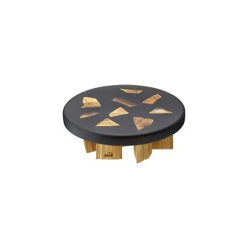 Elegant Buffet Display Stomp - Solid Oak/Resin - Black - Diam. 27 cm Ht 8 cm