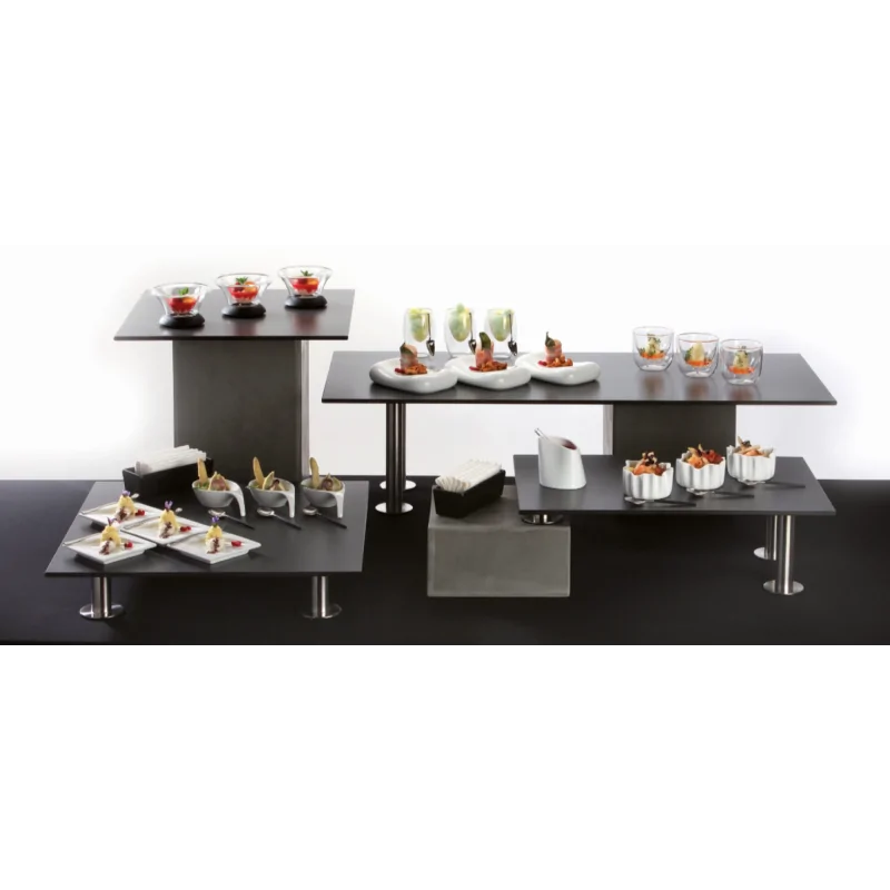 Elegant Buffet Platter - Laminated Plastic - Black - 41 x 17 x 0.8 cm