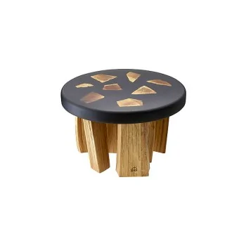 Elegant Buffet Display Stomp - Solid Oak/Resin - Black - Diam. 27 cm Ht 16 cm