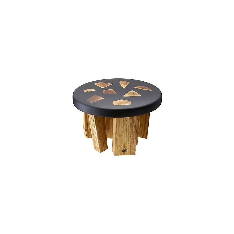 Elegant Buffet Display Stomp - Solid Oak/Resin - Black - Diam. 27 cm Ht 16 cm