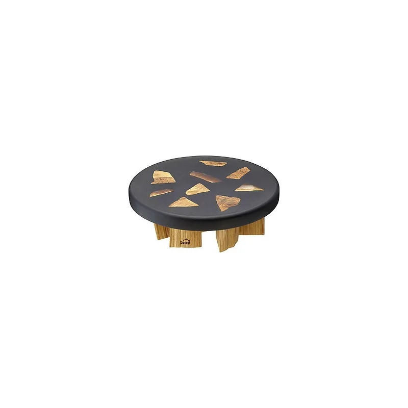 Elegant Buffet Display Stomp - Solid Oak/Resin - Black - Diam. 27 cm Ht 8 cm