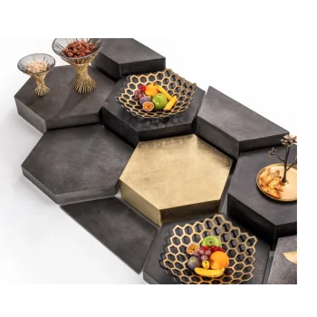 Elegant Buffet Display - Aluminium - Graphite - 48.5 x 20.5 x 20 cm