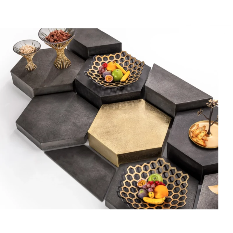 Elegant Buffet Display - Aluminium - Graphite - 48.5 x 20.5 x 20 cm